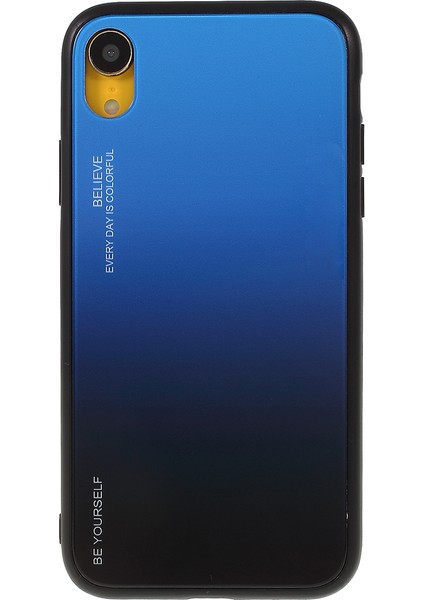 Gradyan Renk Cam+Pc+Tpu Iphone Xr-Blue/siyah Için Telefon Kılıfı (Yurt Dışından)