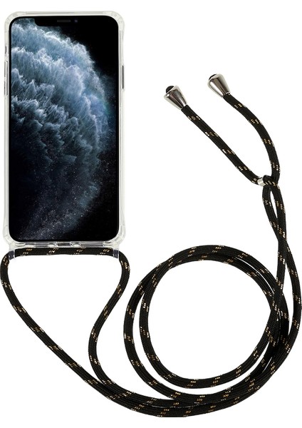Iphone 11 Pro Max Tpu+Akrilik Telefon Kapağı Ayarlanabilir Kirap-Black/altın ile Çizgiye Karşı Çizelge Karşı Kılıfı (Yurt Dışından)