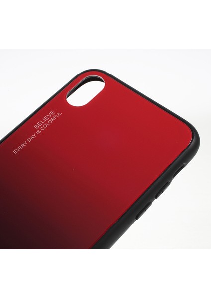 Gradyan Renk Cam+Pc+Tpu Iphone Xr-Red/siyah Için Telefon Kılıfı (Yurt Dışından)