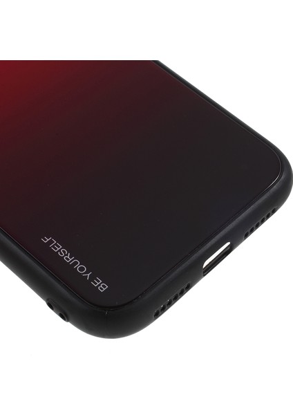 Gradyan Renk Cam+Pc+Tpu Iphone Xr-Red/siyah Için Telefon Kılıfı (Yurt Dışından)