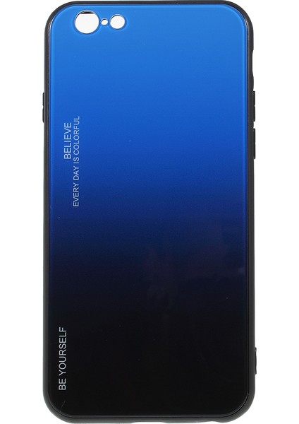 Gradyan Renk Cam+Pc+Tpu Hibrid Telefon Kılıfı iPhone 6s/6-Mavi/siyah Için (Yurt Dışından)