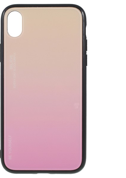 Gradyan Renk Cam+Pc+Tpu Iphone Xr-Gold/pembe Için Telefon Kılıfı (Yurt Dışından)