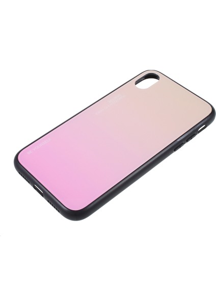 Gradyan Renk Cam+Pc+Tpu Iphone Xr-Gold/pembe Için Telefon Kılıfı (Yurt Dışından)