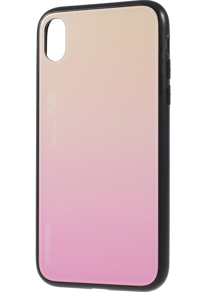 Gradyan Renk Cam+Pc+Tpu Iphone Xr-Gold/pembe Için Telefon Kılıfı (Yurt Dışından)