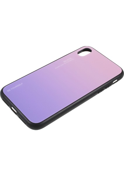 IPhone Xr-Pink/mor Için Gradyan Renk Cam+Pc+Tpu Telefon Kılıfı (Yurt Dışından)