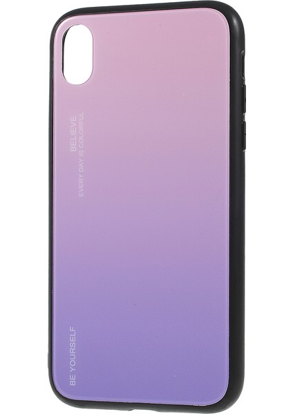 IPhone Xr-Pink/mor Için Gradyan Renk Cam+Pc+Tpu Telefon Kılıfı (Yurt Dışından)