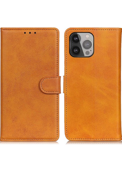 Pu Deri Telefon Kılıfı Iphone 15 Pro Cowhide Doku Telefon Cüzdan Koruyucu Kapak Kılıfı (Yurt Dışından)