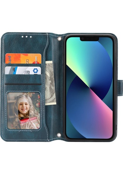 Iphone 13 Mini Telefon Kılıfı Için 5.4 Inç Anti-Güz Zipper Cep Cüzdan Kılıfı Folyo Flip Pu Deri Manyetik Cep Telefon Kapağı Standı Uzun/kısa Kayışlar Yeşili (Yurt Dışından)