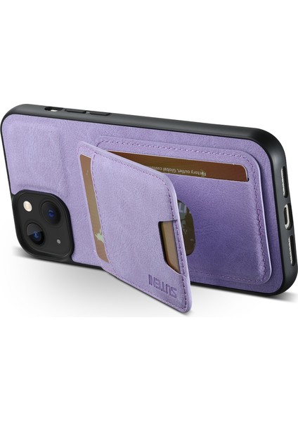 Iphone 13 Için 6.1 Inç Kasa Litchi Doku Dikey Flip Kickstand Telefon Kapak-Mor (Yurt Dışından) modelleri