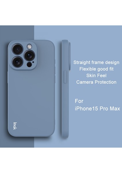 Iphone 15 Pro Max Tpu Kasası Düz Kenar Cep Telefonu Kapak Blue Için (Yurt Dışından)