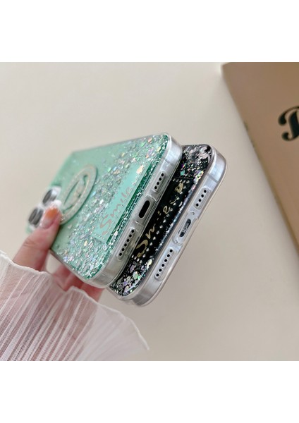 Iphone 15 Pro Case Sparkle Epoxy Smile Butterfly Tpu Cover-Green Için (Yurt Dışından) modelleri