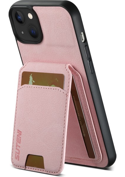 Iphone 13 6.1 Inç Kasa Litchi Doku Dikey Flip Kickstand Telefon Kapak Pembe (Yurt Dışından)