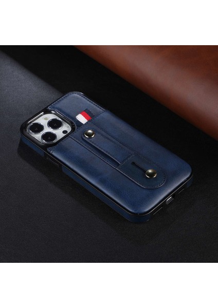 Iphone 13 Pro Max Telefon Kılıfı 6.7 Inç Handy Kavrama Telefon Kılıfı Dahili Kart Yuvası Kickstand Pu Deri Kaplamalı Tpu Telefon Kapak Mavisi (Yurt Dışından) fırsatları