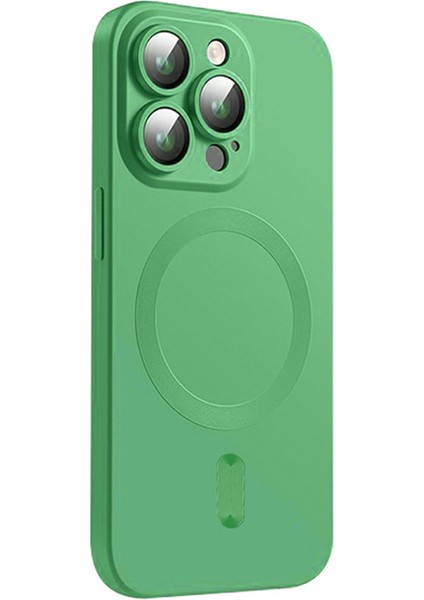 Iphone 15 Pro Max Case Matte Tpu Manyetik Telefon Kapağı Lens Film Yeşili (Yurt Dışından)