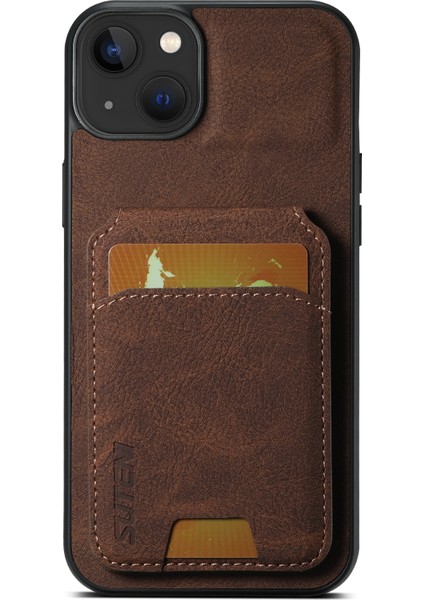 Iphone 13 6.1 Inç Kasa Litchi Doku Dikey Flip Kickstand Telefon Kapak-Kahverengi (Yurt Dışından) indirimleri