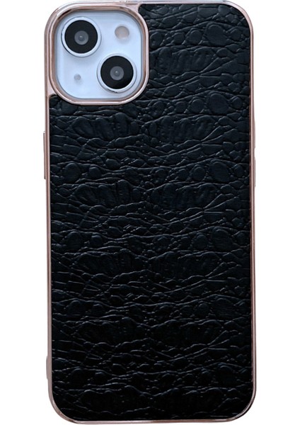 Iphone 14 Telefon Kılıfı Için Nano Elektrapan Telefon Kapağı 6.1 Inç Dokulu Orijinal Cowhide Deri Kaplama Tpu+Pc Alt Kılıf Black (Yurt Dışından)