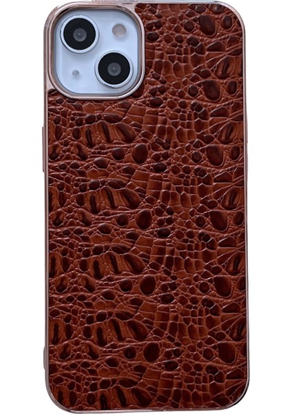 Iphone 14 Telefon Kılıfı Için Nano Elektrapan Telefon Kapağı 6.1 Inç Dokulu Gerçek Cowhide Deri Kaplama Tpu+Pc Alt Case-Coffee (Yurt Dışından)