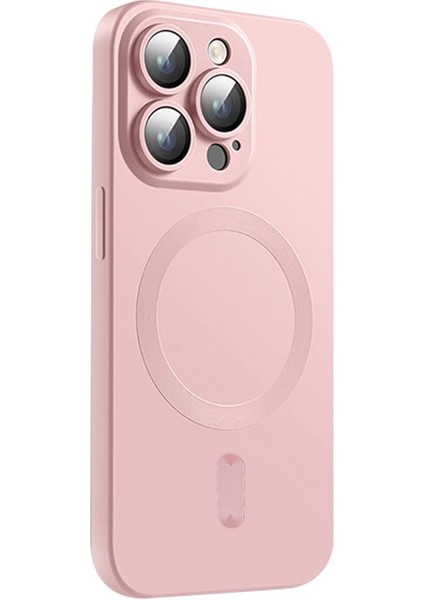 Iphone 15 Pro Max Case Matte Tpu Manyetik Telefon Kapağı Lens Film-Pembe (Yurt Dışından)
