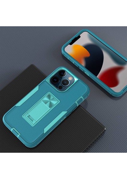 Iphone 13 Pro Telefon Kılıfı Için 6.1 Inç Şok Geçirmez Pc+Tpu Hibrit Entegre Kickstand Araba Montajı Metal Sac Vaka Mavisi (Yurt Dışından) modelleri