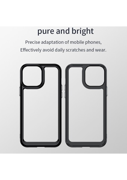 Iphone 13 Pro 6.1 Inç Bağımsız Pc Düğmeleri Için Tpu+Akrilik Hibrit Kılıf Koruyucu Telefon Kapak Black (Yurt Dışından)