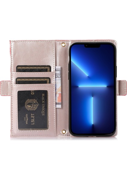 Iphone 13 Pro Max Telefon Kılıfı 6.7 Inç Zipper Cep Tasarımı Litchi Doku Telefon Kılıfı Pu Dergi Kapak Cüzdan Strap-Red ile (Yurt Dışından) modelleri