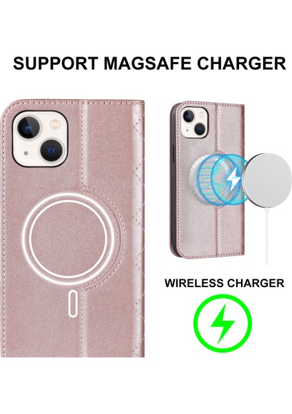 Iphone 13 Mini Telefon Kılıfı Için 5.4 Inç Rfıd Blowantıct Card Tutucu Stans Telefon Deri Kapak Magsafe-Rose Gold Ile Ilgili (Yurt Dışından) fırsatları