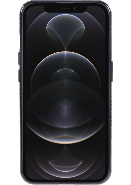 iPhone 12 Pro Için Tpu Kılıf Rhinestones Dekor Degrade Telefon Kılıfı-Siyah (Yurt Dışından)