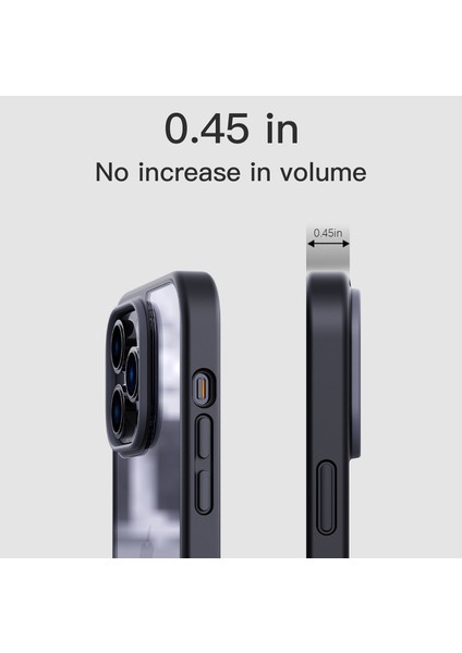 Iphone 13 Pro 6.1 Inç Tpu+Pc Için Arka Kapak Temiz Mat Anti Drop Telefon Kılıf Mavisi (Yurt Dışından)