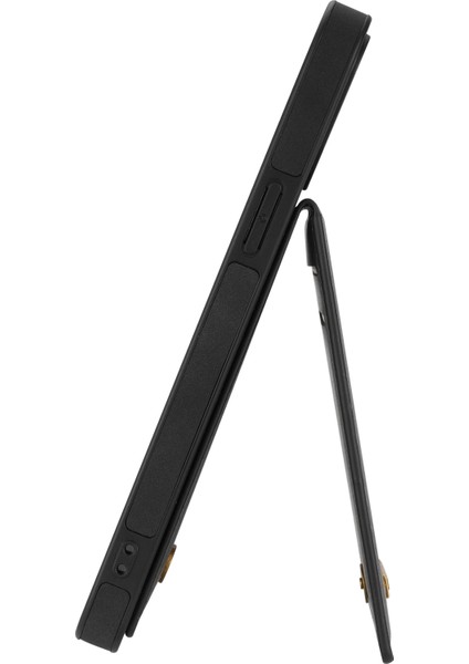 Iphone 13 Pro Max Telefon Kılıfı 6.7 Inç Kickstand Cep Telefonu Kabuğu Rfıd Engelleme Dikey Kart Tutucu Pu Deri+Tpu Telefon Geri Dönüş Kılıfı Black (Yurt Dışından)