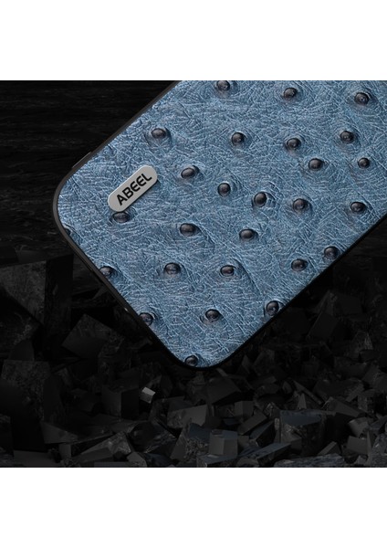 Iphone 15 Pro Maks Yüksek Doku Orijinal Inek Deri+Pc+Tpu Kapak-Mavi (Yurt Dışından)