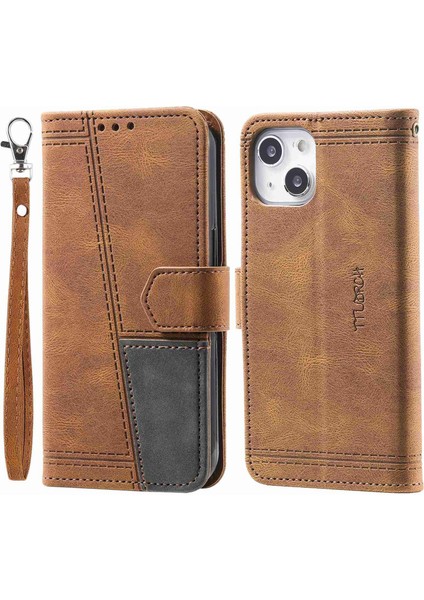 Iphone Için Ekleme Kabuğu 15 Cilt Touch Deri Kılıf Rfıd Blowıng Cül Stand Tarası Kapak Kahve (Yurt Dışından)