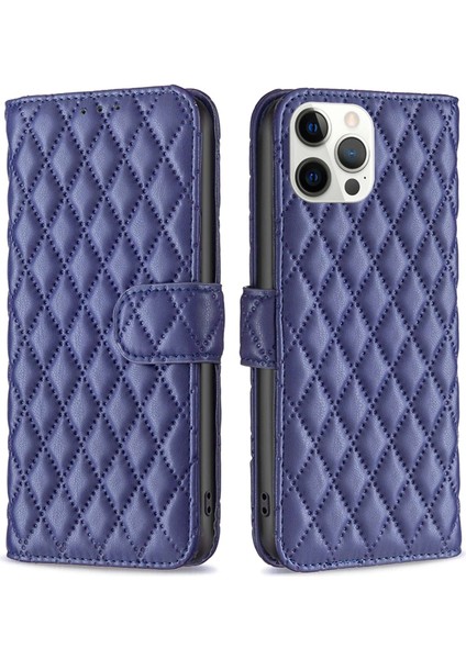 Iphone 12 Pro Max Pu Deri Mat Mat Tişört Önleyici Telefon Kapağı Stand-Mavi ile Şok Geçirmez Cüzdan Kılıf (Yurt Dışından)