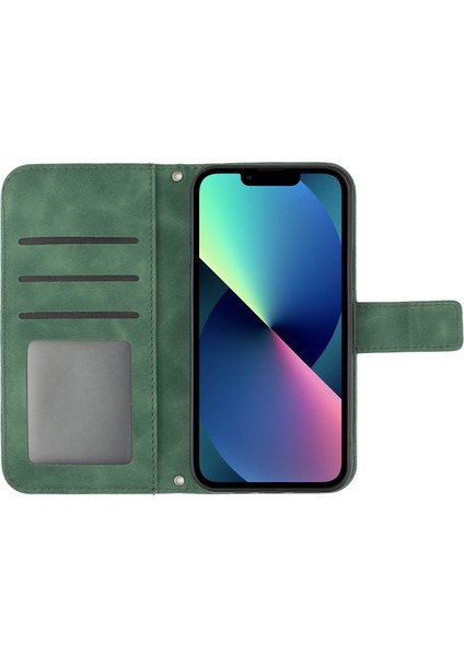 Iphone 13 Mini Telefon Kılıfı Için 5.4 Inç Cilt Touch Pu Deri Basılı Ayçiçeği Stand Kılıf Kılıf Anti-Çizgiye Dönüşlü Telefon Cüzdan Kapağı Omuz Kayış-Dark Yeşil (Yurt Dışından) fırsatları