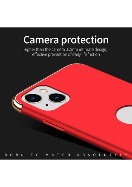 Iphone 13 Mini Telefon Kılıfı Için 5.4 Inç Ince Arka Kapak Çıkarılabilir 3'ü 1 Arada Şok Geçirmez Elektraplatma Sabit Pc Koruyucu Kılıf Black (Yurt Dışından)