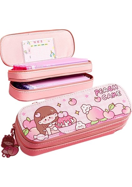 Ilkokul Öğrencileri Çok Fonksiyonlu Çift Katmanlı Kalem Kutusu Erkek Büyük Kapasiteli Erkek ve Kız Sevimli Basit Kalem Kutusu Çocuk Kalem Kutusu (Yurt Dışından)