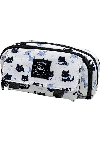 Snow Kitten Kalem Kutusu Yüksek Görünümlü Çift Katmanlı Çok Fonksiyonlu Kalem Kutusu (Yurt Dışından)