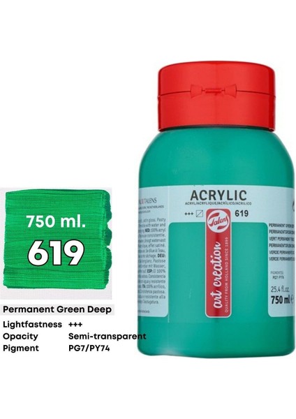 Art Creation Akrilik Boya 750 ml 619 Permanent Green Deep