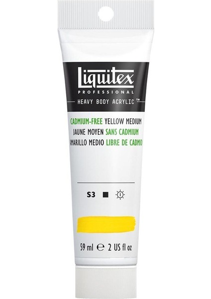 Professional Heavy Body Akrilik Boya 59 ml Cadmium Free Yellow Medium 890 S3