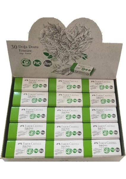 Faber - Castell Doğa Dostu Dust-Free Yeşil Silgi 30 Adet 714859631