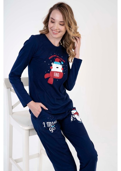 Pamuklu Kadın Uzun Kol Ceblı Pijama Takım , 303286 fiyatları