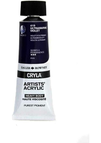 Ultramarine Violet Cryla Heavy Body Artists' Akrilik Boya 75 ml N 419