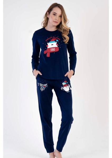 Pamuklu Kadın Uzun Kol Ceblı Pijama Takım , 303286
