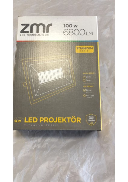 100W Siyah Kasa Beyaz Işık LED Projektör