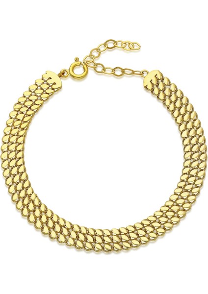 Üç Sıralı Pullu Zincir Bileklik