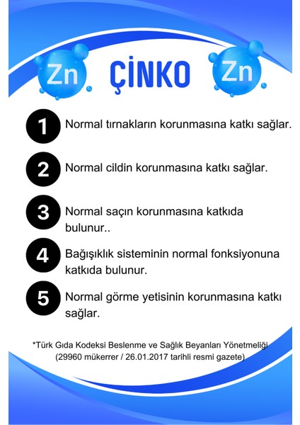 Zincopinc Çinko 15 mg 120 Tablet - Çinko İçeren Takviye Edici Gıda fiyatları