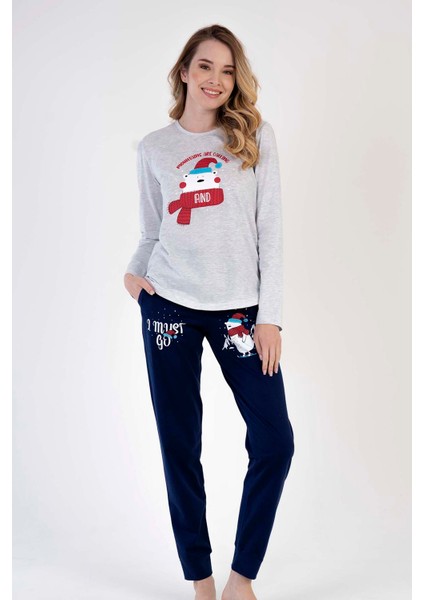 Pamuklu Kadın Uzun Kol Ceblı Pijama Takım , 303286