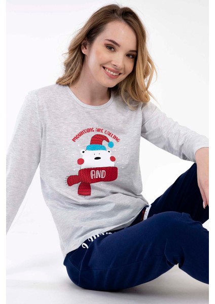 Pamuklu Kadın Uzun Kol Ceblı Pijama Takım , 303286 fiyatları