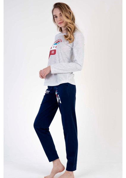 Pamuklu Kadın Uzun Kol Ceblı Pijama Takım , 303286 modelleri