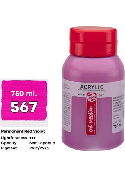 Art Creation Akrilik Boya 750 ml 567 Permanent Red Violet