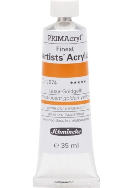 Primacryl Artist Akrilik Boya Translucent Golden Yellow 35 ml Seri 1